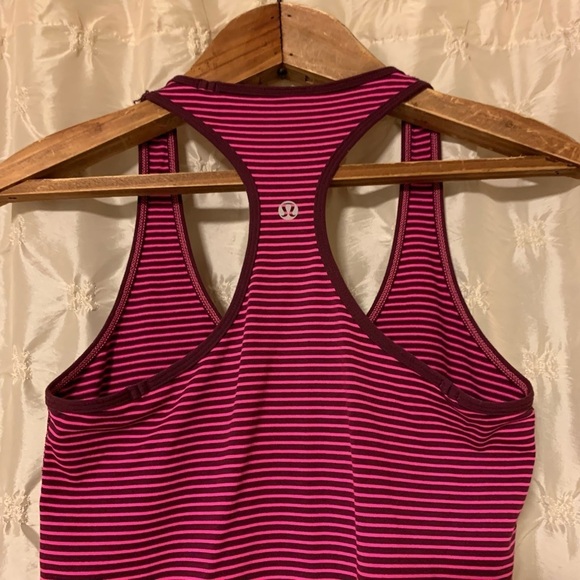 Lululemon Pink Cool Racerback Tank Top  Stripe - Picture 5 of 11